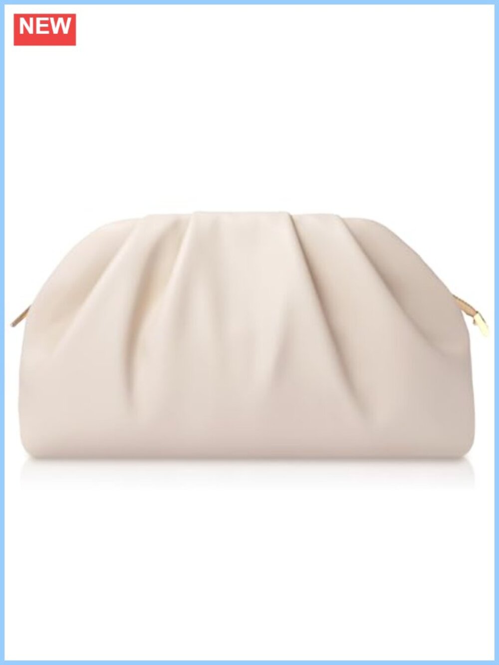 Pleated PU Evening Clutch with Detachable Chain for Wedding Prom Cocktail